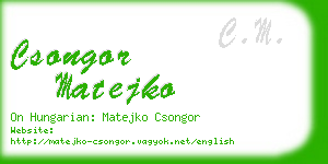 csongor matejko business card